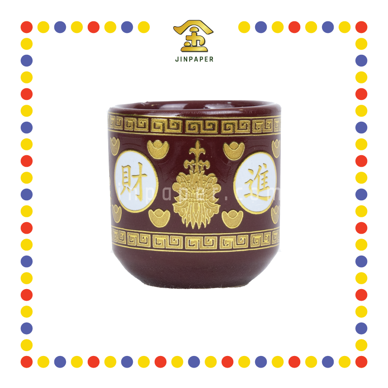 PRAYING CUP 中号桶形杯(描金, 招财)