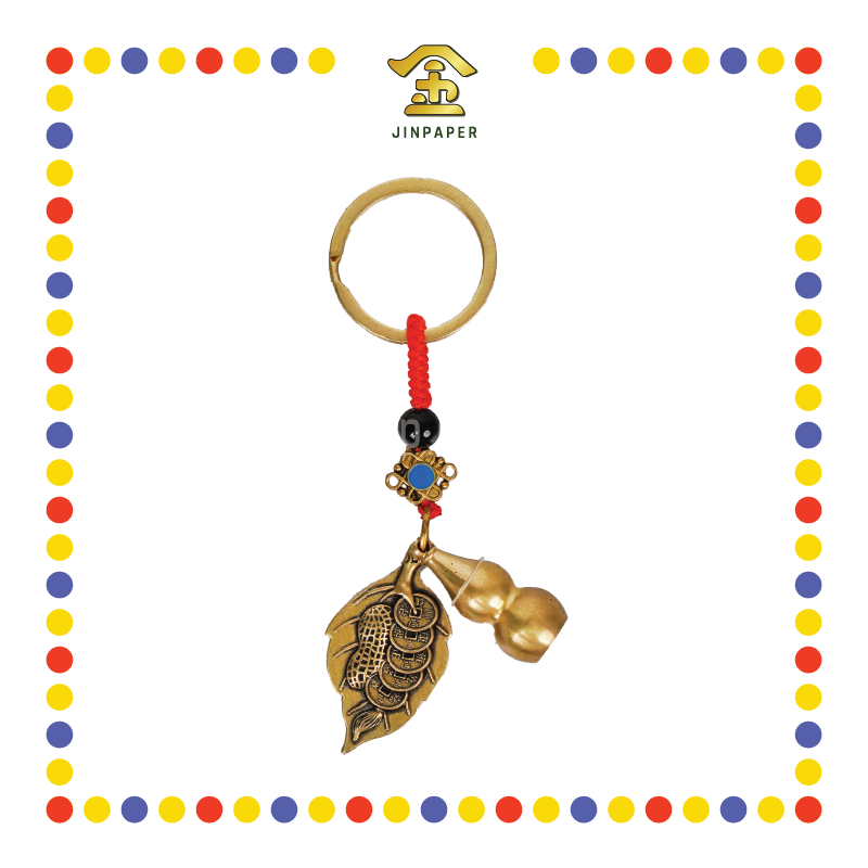 PRAYING GROCERIES 一叶发财风水铜挂件