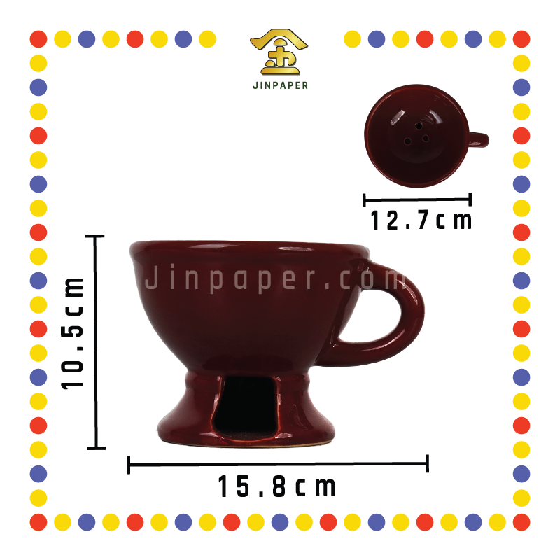 PRAYING CENSER 特大 朱红甘文烟炉 (香炉)