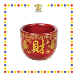 PRAYING CUP 朱红金旺旺旦形杯