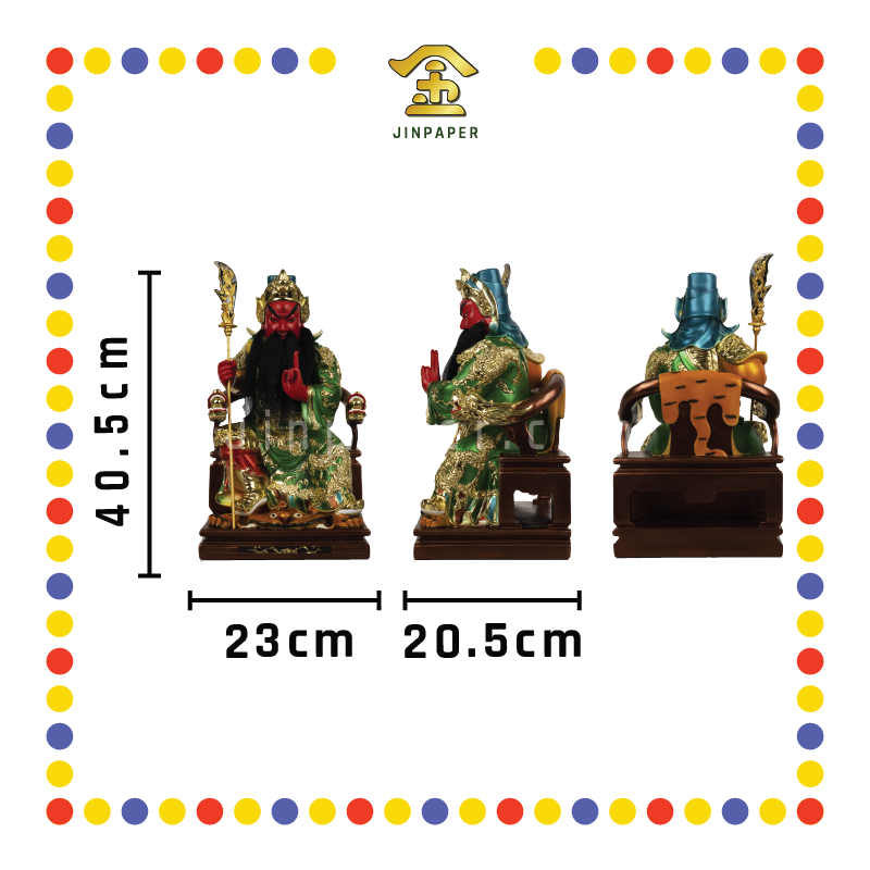 PRAYING STATUE 16寸 珍珠漆树脂剑指关公