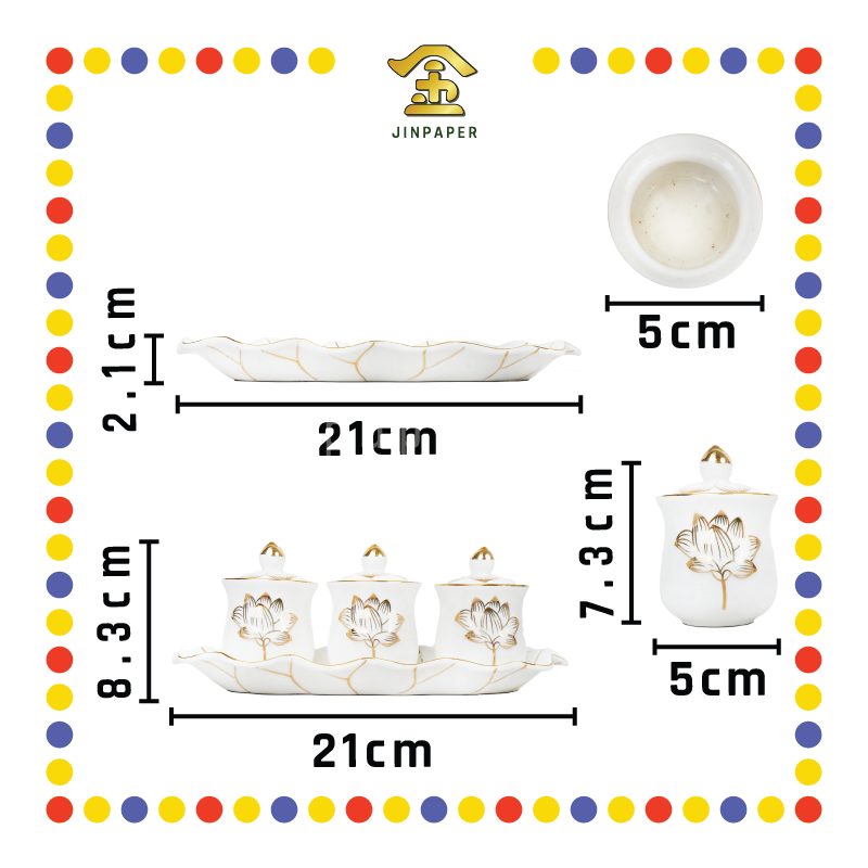 PRAYING CUP  描金莲花三头圣水杯