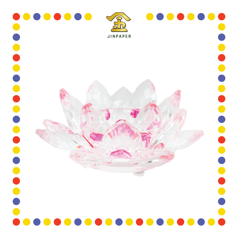 PRAYING CANDLESTICK 水晶莲花烛台(粉红)