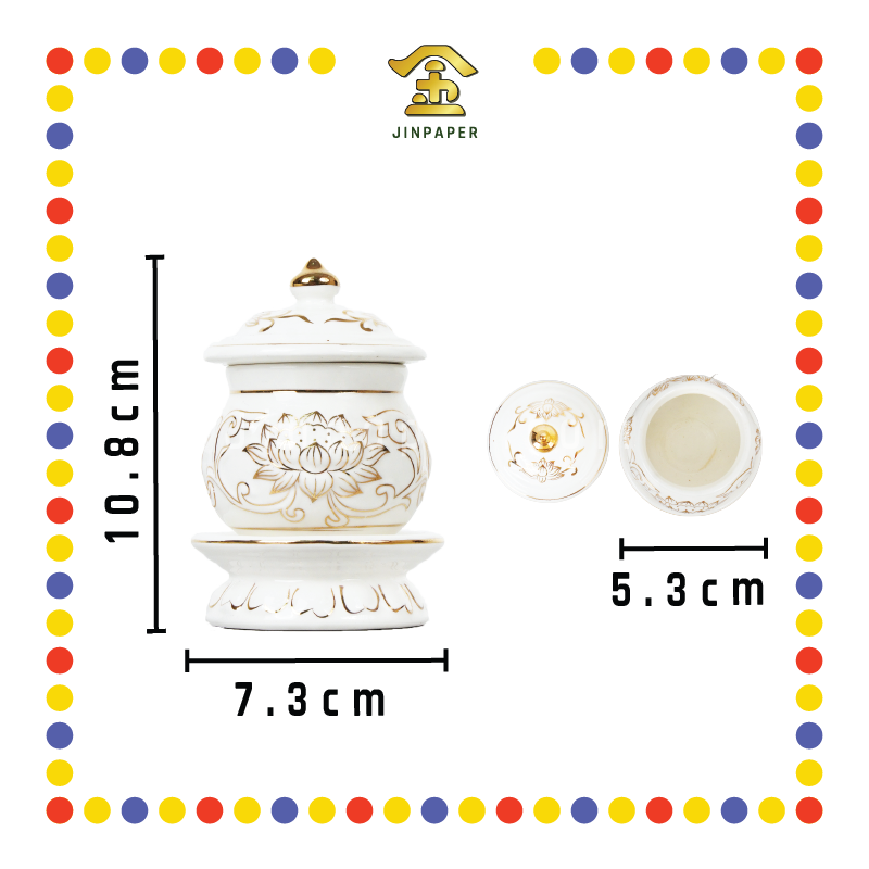 PRAYING CUP 小浮雕莲花圣水杯(白)