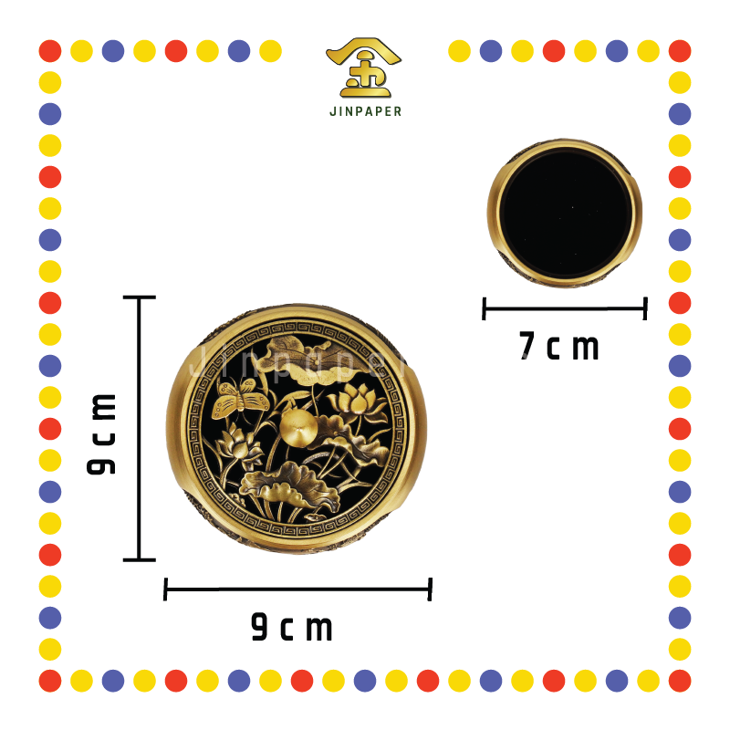 PRAYING CENSER 桃园山水雕花三足铜净炉