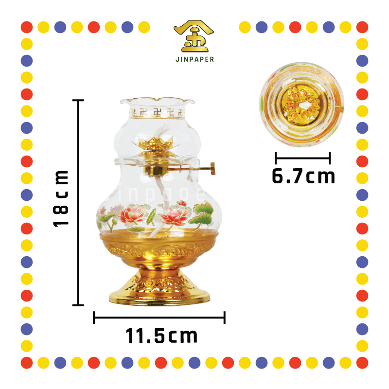 OIL LAMP 精雕莲花水晶油杯【小/大】