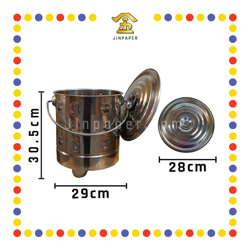 BURNING BIN 白钢高温重叠式化宝炉【小/中/大】