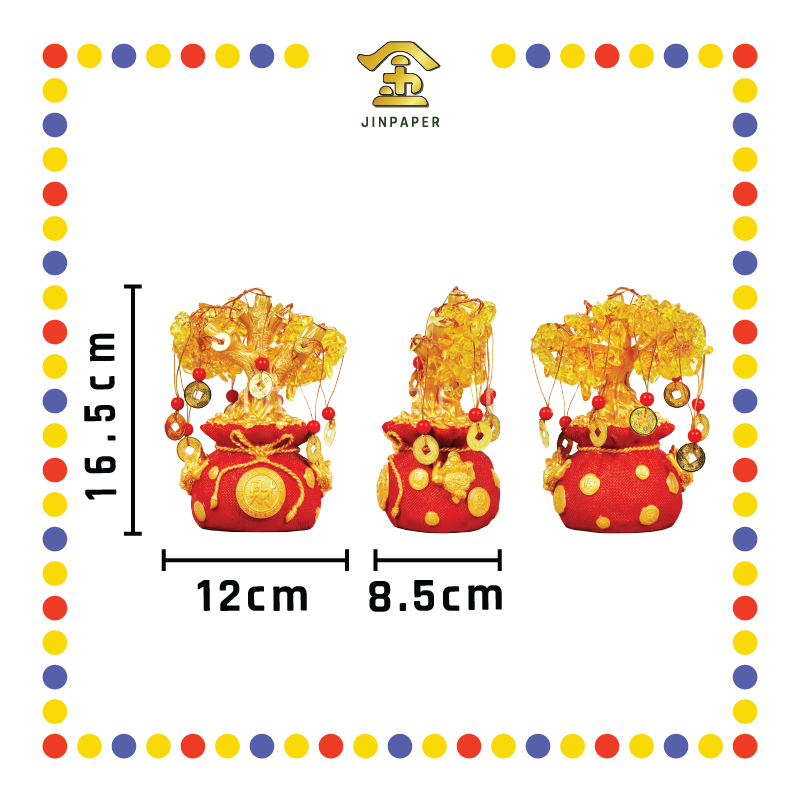 LUCKY GOODS 黄水晶红底袋袋财【小/中/大】