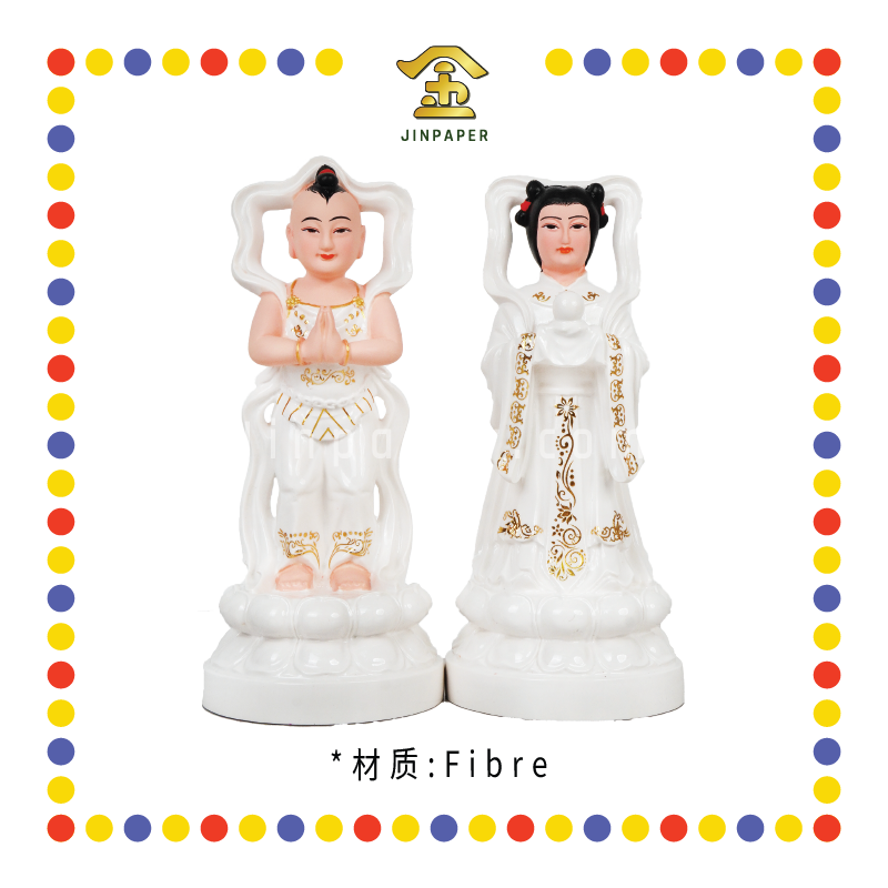 PRAYING STATUE 10寸 金边金童玉女(对)