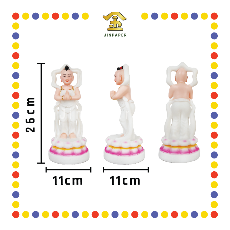 PRAYING STATUE 10寸 仿白玉金童玉女(对)