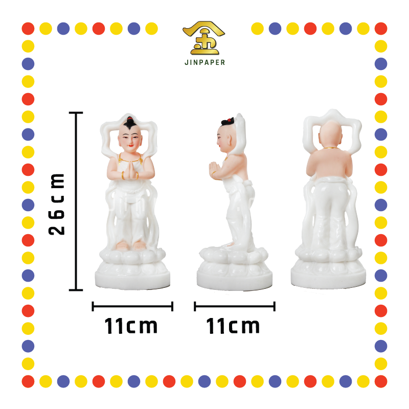 PRAYING STATUE 10寸 单色脸金童玉女