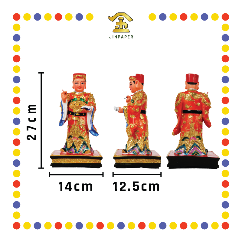 PRAYING STATUE 10寸 彩色文武判官(对)