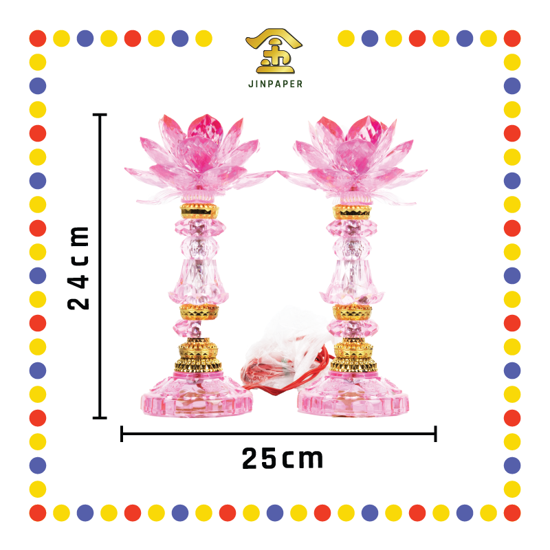 PARYING LAMP 10号 七彩水晶莲花灯【粉紅/透明/黄/紫】