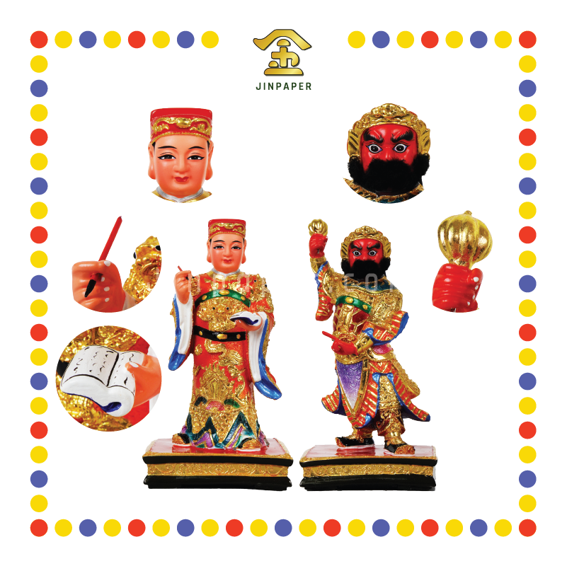 PRAYING STATUE 10寸 彩色文武判官(对)