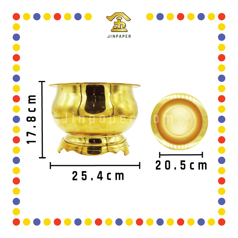 PRAYING CENSER 10寸 铜光身炉 (香炉)