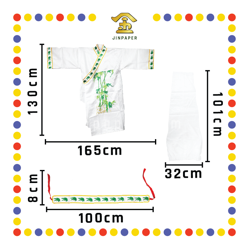 CLOTH EMBROIDERY 五鬼大哥爷-衣/裤/腰带【白色/黑色】