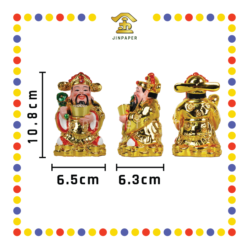 PRAYING STATUE 10½cm 站镀金拿元宝财神