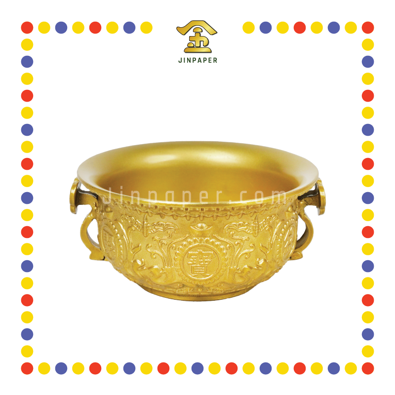 LUCKY GOODS 10cm 双耳铜聚宝盆