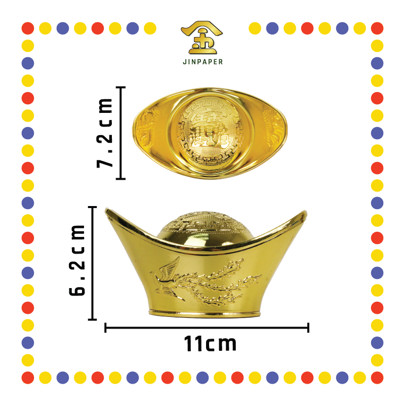 LUCKY GOODS 11cm 龙凤金元宝