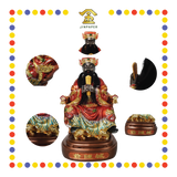 PRAYING STATUE 12" 树脂金缕彩坐圆座城隍爷