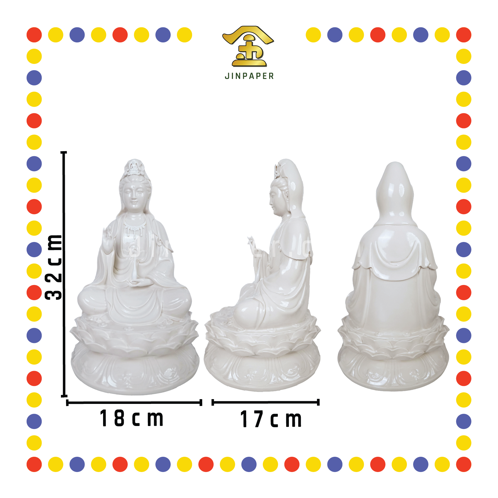 PRAYING STATUE 12寸 全白观音