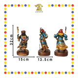 PRAYING  STATUE 12" 金缕彩关平周仓