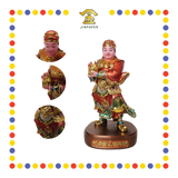 PRAYING  STATUE 12" 金缕彩关平周仓