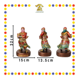 PRAYING  STATUE 12" 金缕彩关平周仓