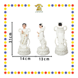 PRAYING  STATUE 12" 水石水浪瓷彩金童玉女