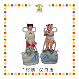 PRAYING  STATUE 12寸 汉白玉金童玉女