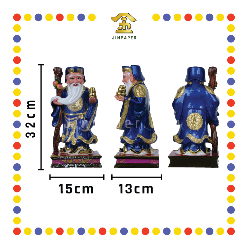 PRAYING STATUE 12寸 立彩色地主公(蓝)