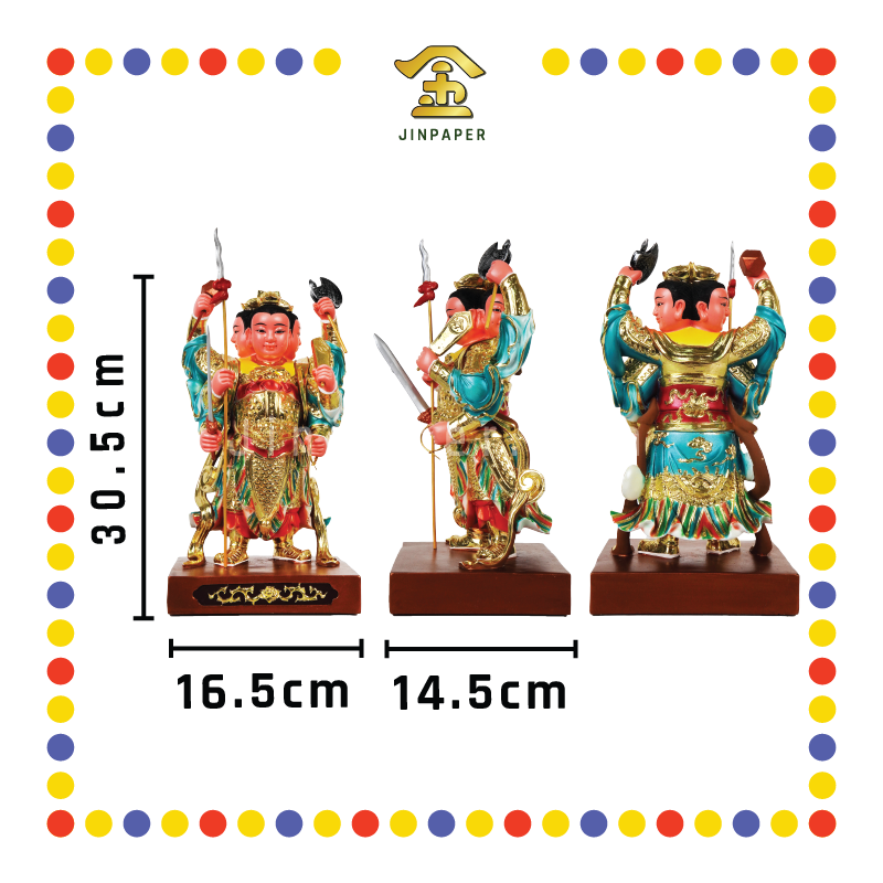 PRAYING STATUE 12寸 珍珠漆三头六臂太子