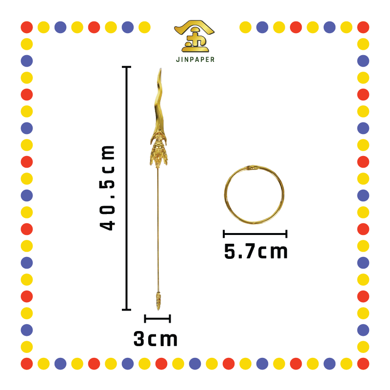 PRAYING STATUE 12寸 合金三太子枪加环