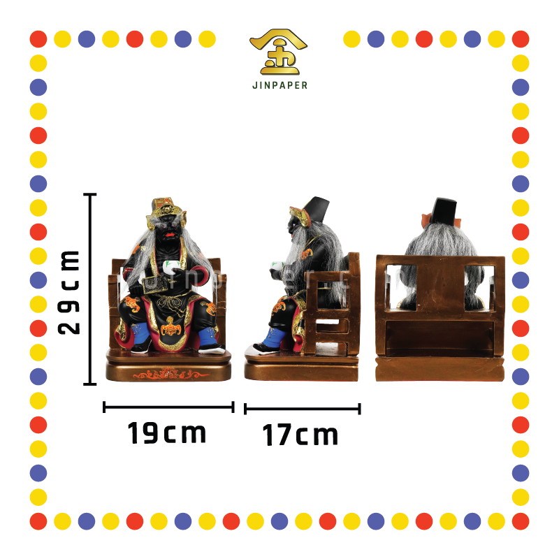 PRAYING STATUE 12寸 坐大二伯爷 烟斗(对)