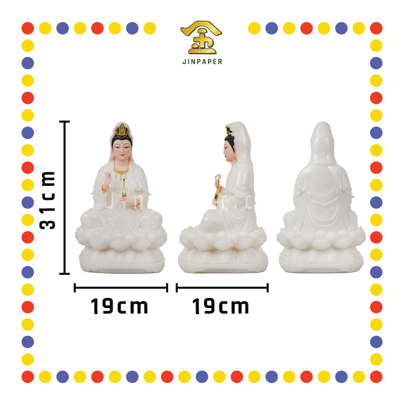 PRAYING STATUE 12寸 单色脸观音(带金粉)