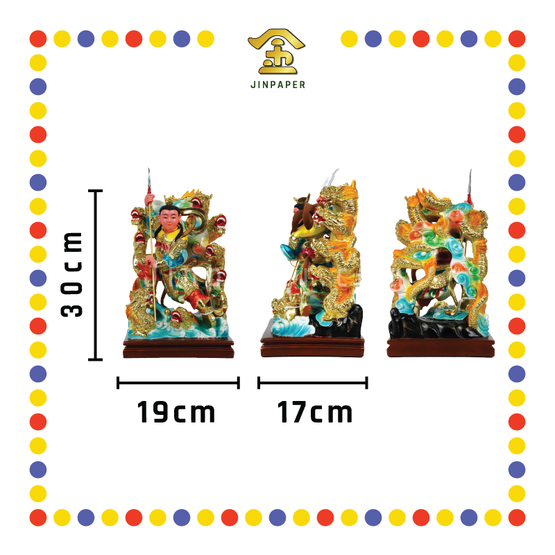 PRAYING STATUE 12寸 树脂珍珠漆九龙太子