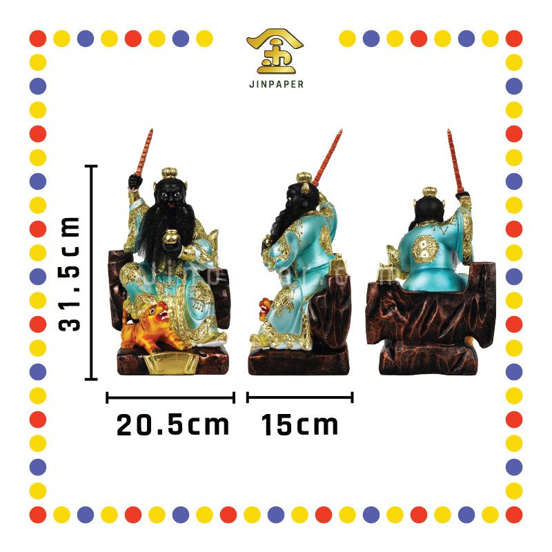 PRAYING STATUE 12寸 珍珠漆坐山张天师