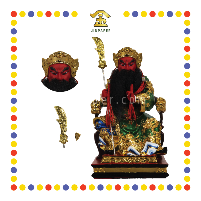 PRAYING STATUE 12寸 电金剑指关帝