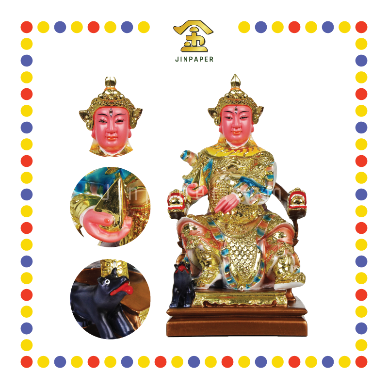 PRAYING STATUE 12寸 珍珠漆坐椅杨戬