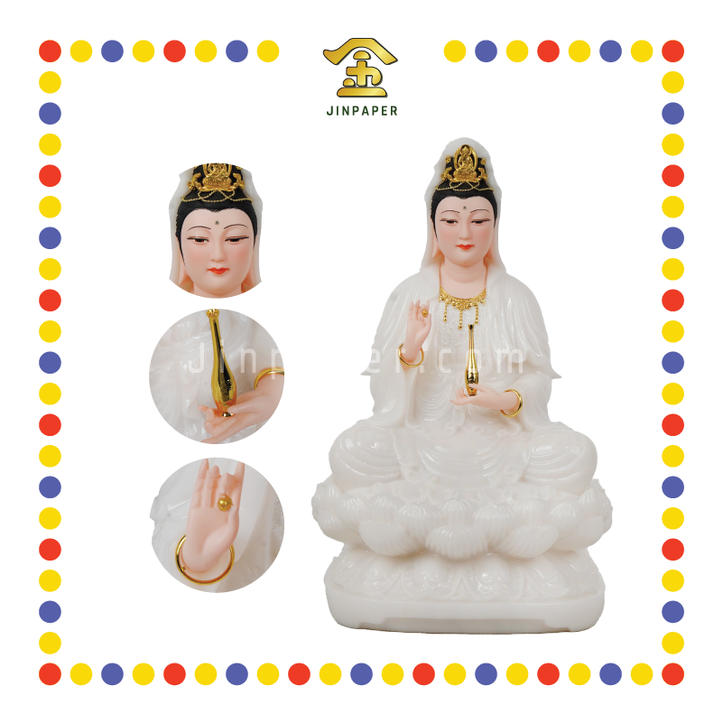 PRAYING STATUE 12寸 单色脸观音(带金粉)