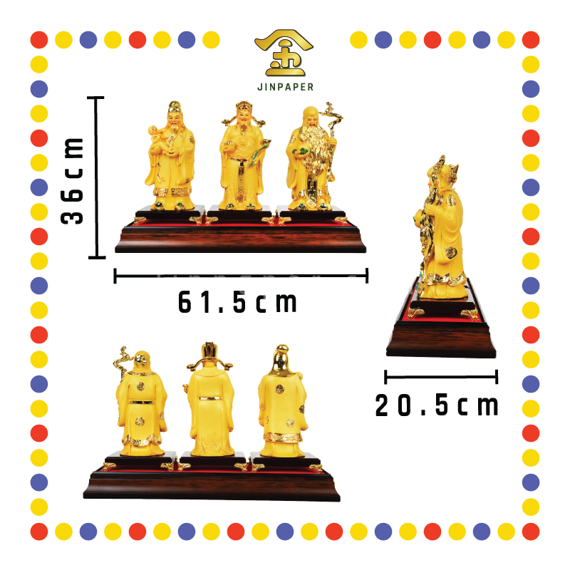 PRAYING STATUE 12寸 沙金三星(含玻璃盒)