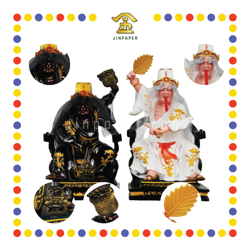 PRAYING STATUE 12寸 彩色坐椅大二伯爷(大-剑指)(对)