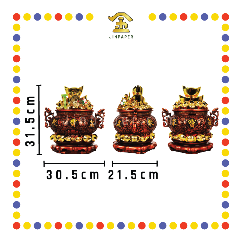 LUCKY GOODS 12寸 1385红铜色聚宝盆