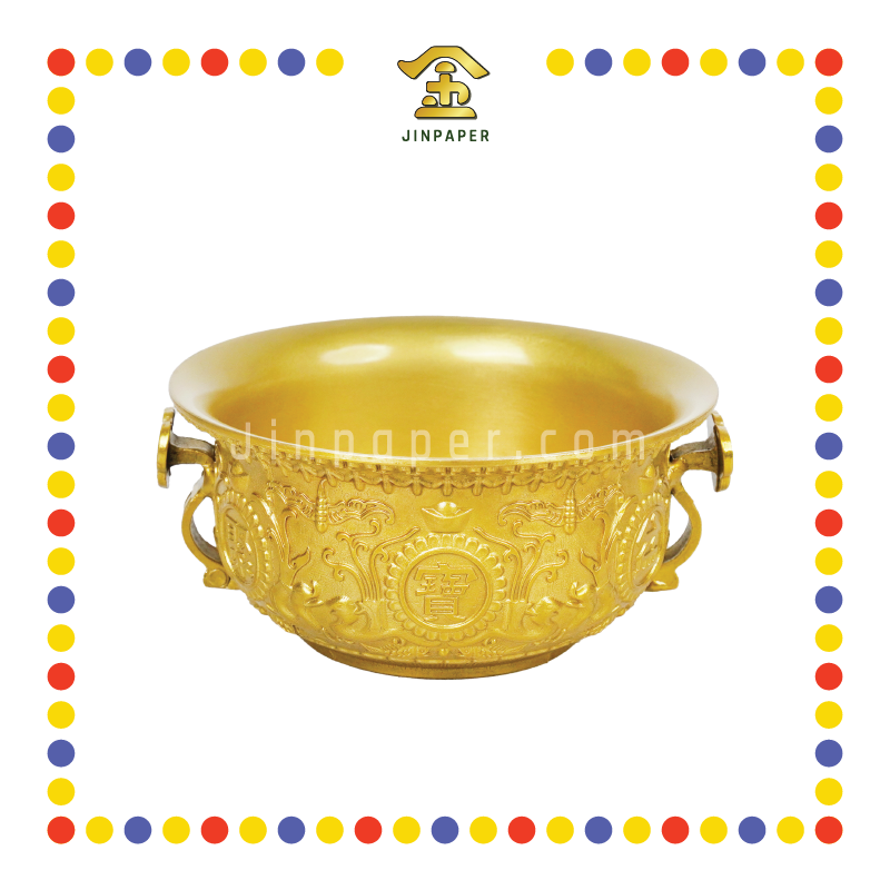 LUCKY GOODS 12cm 双耳铜聚宝盆