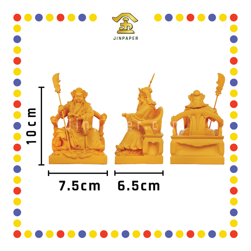 PRAYING STATUE 12cm 木色坐文武关帝