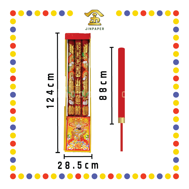 JOSS STICK 130cm 红色烫金闪光 (大香, 龙香)