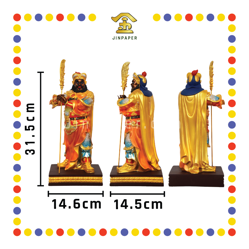 PRAYING STATUE 13寸 彩色周仓关平(对)