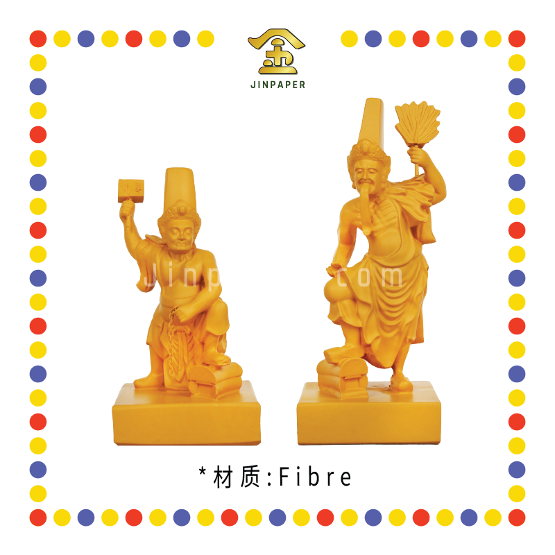 PRAYING STATUE 13cm 木色棺木大二伯爷(对)