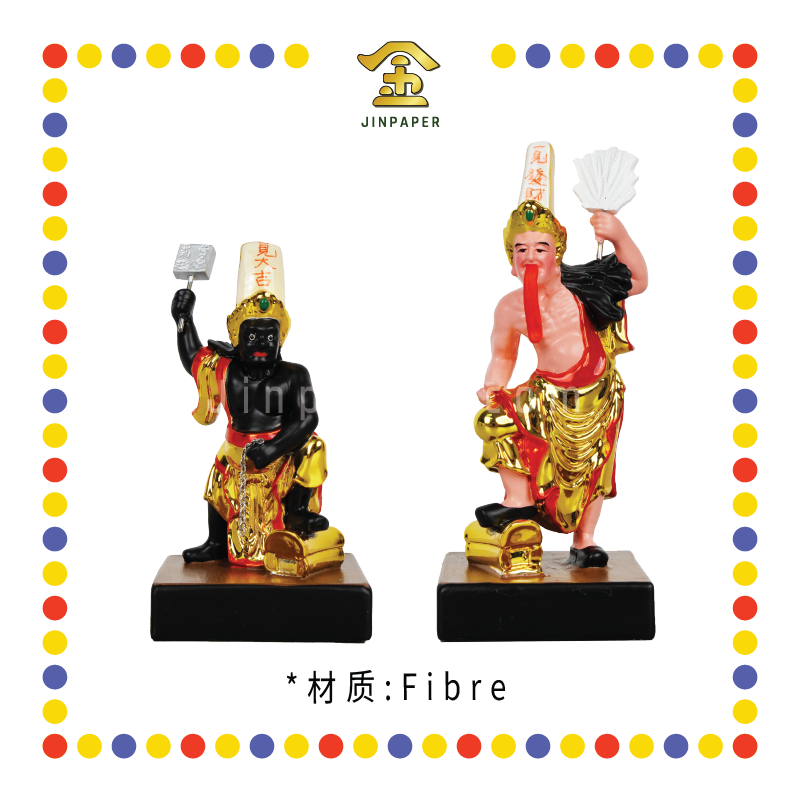 PRAYING STATUE 13cm 镀金棺木大二伯爷(对)