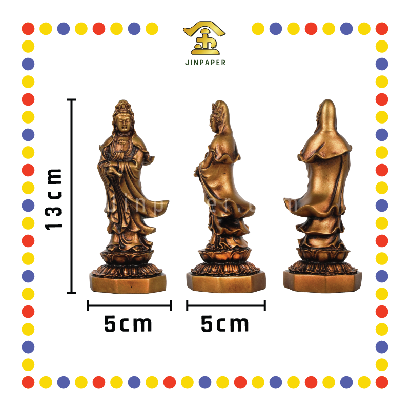 PRAYING STATUE 13cm 站古铜色观音